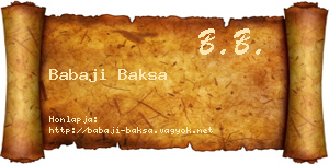 Babaji Baksa névjegykártya