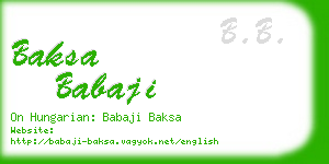 baksa babaji business card